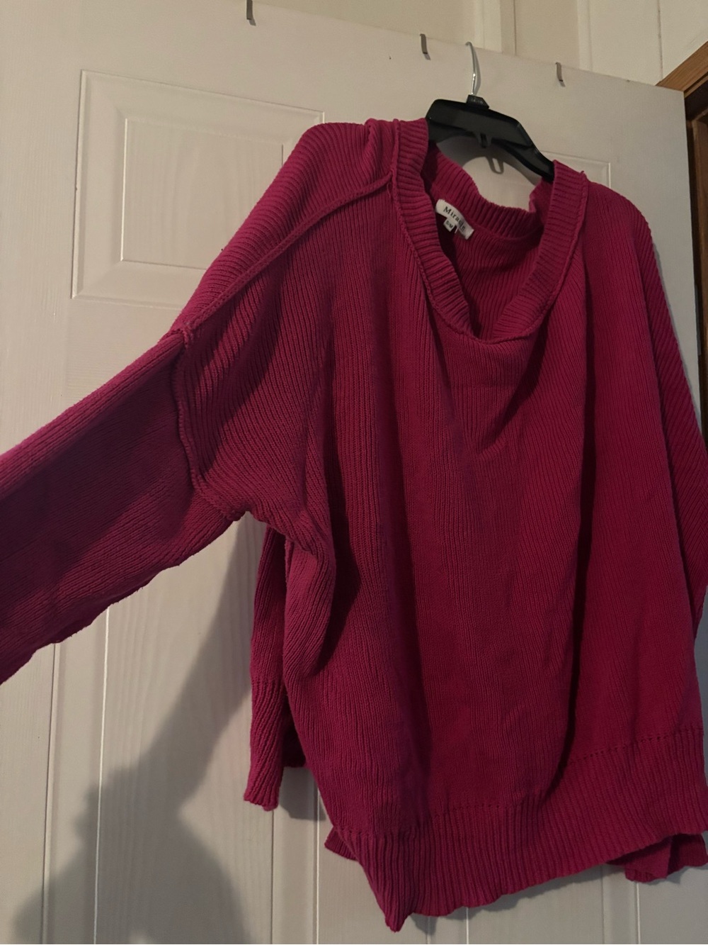 Miracle Off-the-Shoulder Sweater in Raspberry - Picture 3 of 3